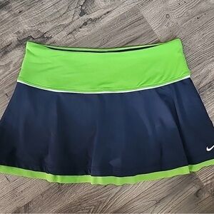 Nike Navy and Neon Green Dri-FIT Pickleball / Tennis Skort